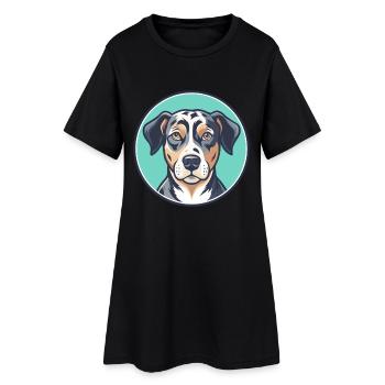 Catahoula Leopard Hund Rasse Cartoon Kawaii Clipart - Frauen T-Shirt-Kleid - Schwarz - Vorne