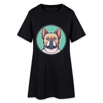 Briquet De Provence Hunderasse Lustige Karikatur Kawaii - Frauen T-Shirt-Kleid - Schwarz - Vorne