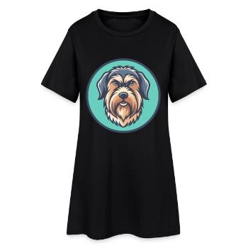Briquet Griffon Vendéen Chien Race Dessin Animé Kawaii - Robe T-shirt Femme - noir - Devant