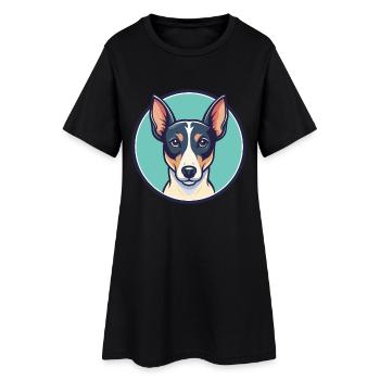 Terrier brésilien chien race dessin animé Kawaii Clipart - Robe T-shirt Femme - noir - Devant