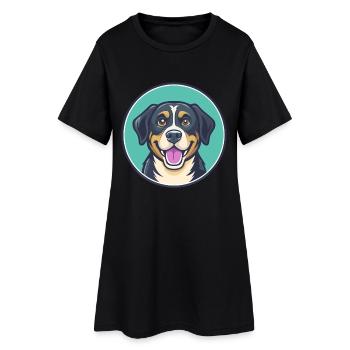 Can De Chira Dog Breed Cartoon Kawaii Clipart Pet - Women’s T-Shirt Dress - black - Front