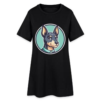 Blauer Paul Terrier Hund Rasse Cartoon Kawaii Clipart - Frauen T-Shirt-Kleid - Schwarz - Vorne