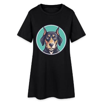 Chien Bulgare Scenthound Race Dessin animé Kawaii Pet - Robe T-shirt Femme - noir - Devant