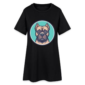Cane Corso Hund Rasse Cartoon Kawaii Clipart Tier - Frauen T-Shirt-Kleid - Schwarz - Vorne