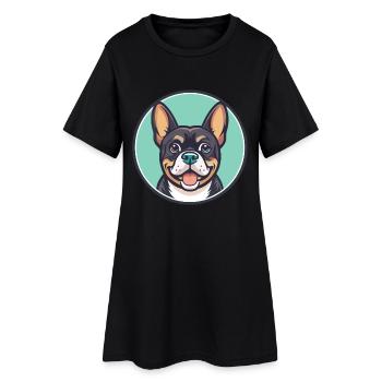 Cao De Castro Laboreiro Race Chien Dessin Animé Kawaii - Robe T-shirt Femme - noir - Devant