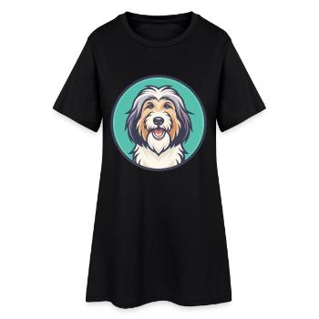 chien de berger catalan chien race dessin animé Kawaii Clipart - Robe T-shirt Femme - noir - Devant