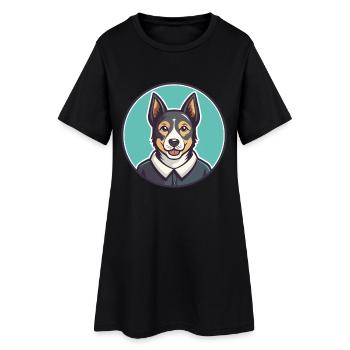 Cesky Strakaty Pes Race Chien Dessin Animé Kawaii - Robe T-shirt Femme - noir - Devant