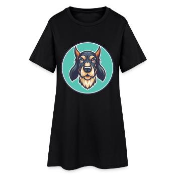 Cesky Fousek Chien Race Dessin animé Kawaii Clipart Animal de compagnie - Robe T-shirt Femme - noir - Devant