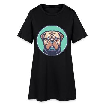 Dogue De Bordeaux Chien Race Dessin animé Kawaii Clipart - Robe T-shirt Femme - noir - Devant