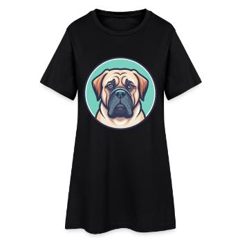 Mastiff anglais chien race dessin animé Kawaii Clipart - Robe T-shirt Femme - noir - Devant