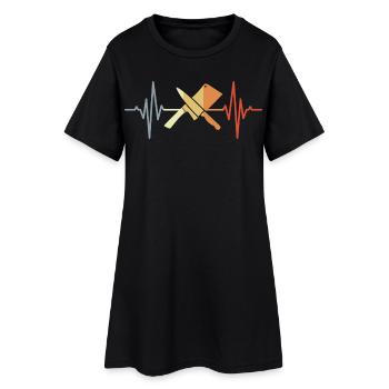 Hackbeil Messer Herzlinie - Frauen T-Shirt-Kleid - Schwarz - Vorne
