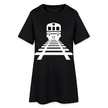 Railway Drawing - Women’s T-Shirt Dress - black - Front