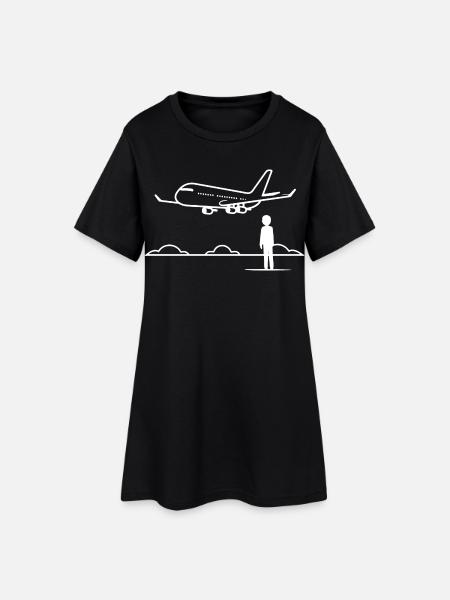 Observateur d’avions - Robe T-shirt Femme - noir
