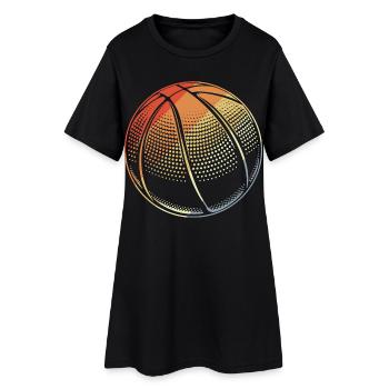 Ballon de basket-ball Vintage - Robe T-shirt Femme - noir - Devant