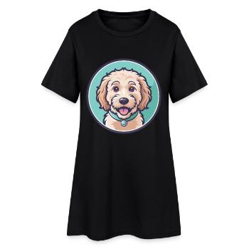 Goldendoodle Do Chien Race Dessin animé Kawaii Clipart - Robe T-shirt Femme - noir - Devant