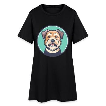 Glen Of Imaal Terrier Chien Race Dessin Animé Kawaii Pet - Robe T-shirt Femme - noir - Devant