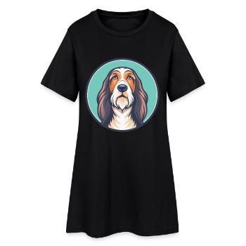 Grand Basset Griffon Vendéen Chien Race Dessin Animé Animal de compagnie - Robe T-shirt Femme - noir - Devant