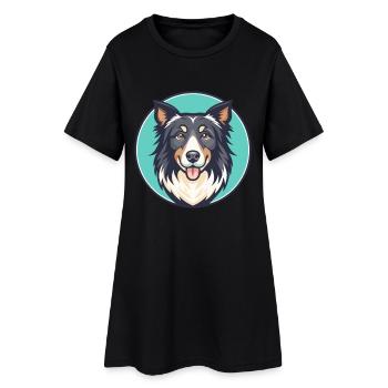 Georgian Shepherd Dog Breed Cartoon Kawaii Clipart - Women’s T-Shirt Dress - black - Front