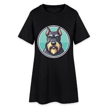 Schnauzer géant chien race dessin animé Kawaii Clipart - Robe T-shirt Femme - noir - Devant