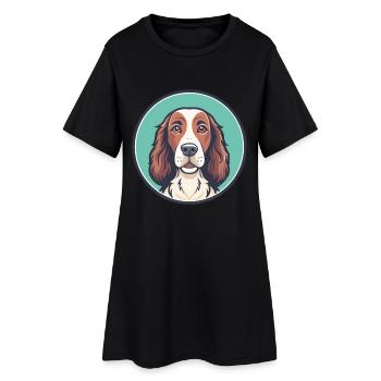 Irlandais Setter Rouge Et Blanc Chien Race Dessin animé drôle - Robe T-shirt Femme - noir - Devant