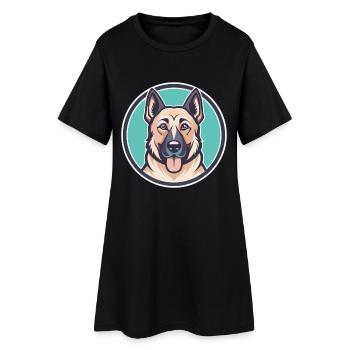 Kangal berger chien race dessin animé Kawaii Clipart - Robe T-shirt Femme - noir - Devant
