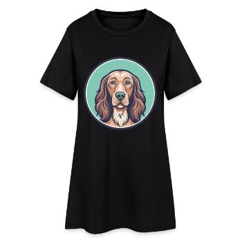Irischer Setter Hund Rasse Cartoon Kawaii Clipart Haustier - Frauen T-Shirt-Kleid - Schwarz - Vorne