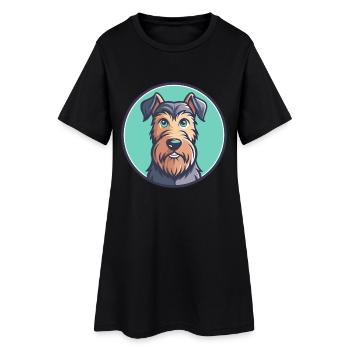 Irish Terrier Dog Breed Cartoon Kawaii Clipart Pet - Women’s T-Shirt Dress - black - Front