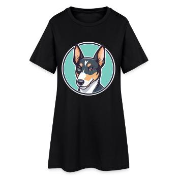 Terrier japonais chien race dessin animé Kawaii Clipart - Robe T-shirt Femme - noir - Devant