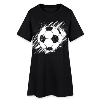 Fußball Skizze - Frauen T-Shirt-Kleid - Schwarz - Vorne