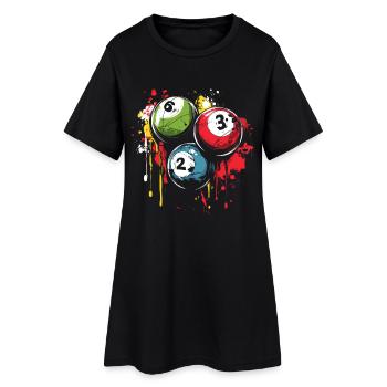 Billardkugeln Streetart - Frauen T-Shirt-Kleid - Schwarz - Vorne
