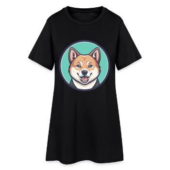 Coréen Jindo Chien Race Dessin Animé Kawaii Clipart Animal de compagnie - Robe T-shirt Femme - noir - Devant