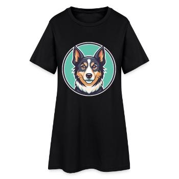 Kromfohrlander Race Chien Dessin animé Kawaii Clipart - Robe T-shirt Femme - noir - Devant