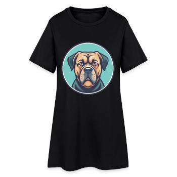 Kumaon Mastiff Chien Race Dessin animé Kawaii Clipart - Robe T-shirt Femme - noir - Devant