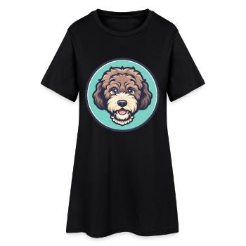 Lagotto Romagnolo Race Chien Dessin animé Kawaii Clipart - Robe T-shirt Femme - noir - Devant