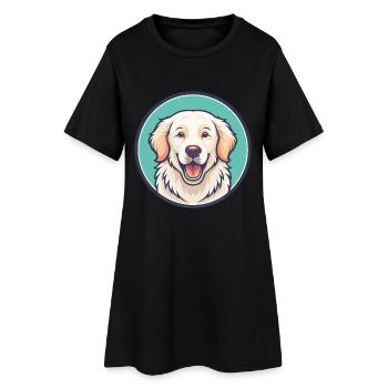 Kuvasz Hongrois Chien Race Dessin Animé Kawaii Clipart - Robe T-shirt Femme - noir - Devant
