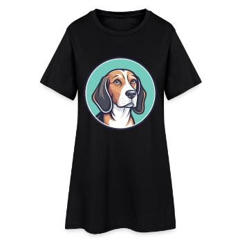 Lévrier letton chien race dessin animé Kawaii Clipart animal de compagnie - Robe T-shirt Femme - noir - Devant