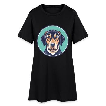 Majestueux arbre chien race chien drôle dessin animé Kawaii - Robe T-shirt Femme - noir - Devant