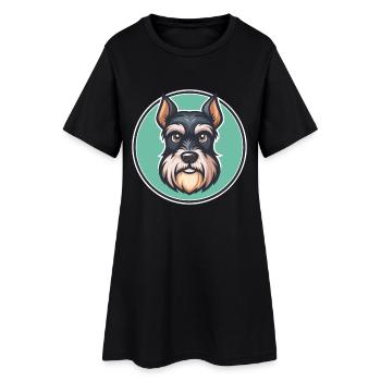 Schnauzer miniature race de chien drôle dessin animé Kawaii - Robe T-shirt Femme - noir - Devant