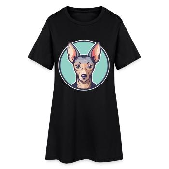 Mexican Hairless Dog Breed Cartoon Kawaii Clipart - Women’s T-Shirt Dress - black - Front