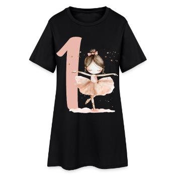 Erster Geburtstag Ballerina Tanz - Frauen T-Shirt-Kleid - Schwarz - Vorne