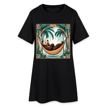 Pension de retraite Ours Retraité Palmiers Cadeau - Robe T-shirt Femme - noir - Devant