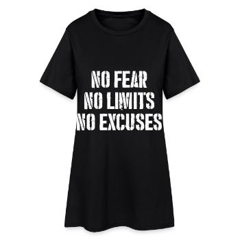 Pas de peur, pas de limites, pas d’excuses - Robe T-shirt Femme - noir - Devant