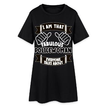 policière drôle dire cadeau - Robe T-shirt Femme - noir - Devant