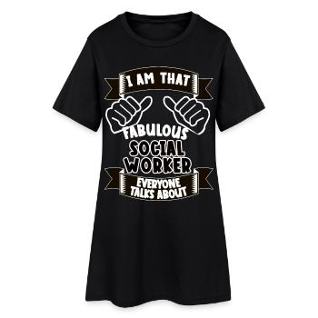 Sozialarbeiter Lustiger Spruch Geschenk - Frauen T-Shirt-Kleid - Schwarz - Vorne