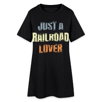 Railway lovers - Women’s T-Shirt Dress - black - Front