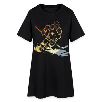 Joueur de hockey sur glace croquis rétro - Robe T-shirt Femme - noir - Devant