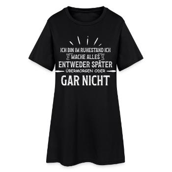 Lustiges Ruhestand - Frauen T-Shirt-Kleid - Schwarz - Vorne