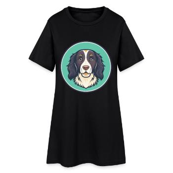 Munsterländer Hunderasse Cartoon Kawaii Clipart Haustier - Frauen T-Shirt-Kleid - Schwarz - Vorne