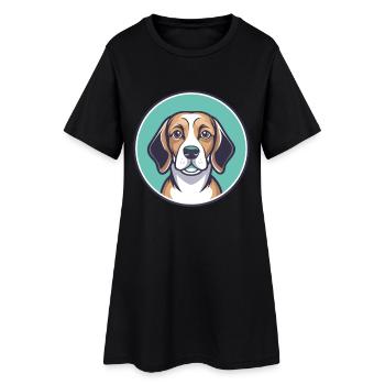 Nordland Beagle Hunderasse Karikatur Kawaii Haustier - Frauen T-Shirt-Kleid - Schwarz - Vorne