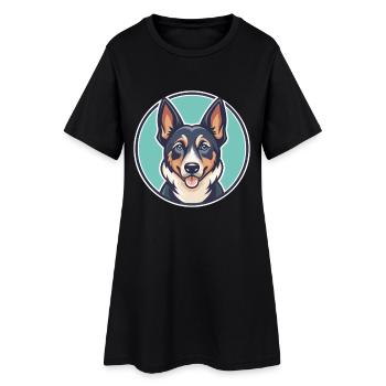 Perdigueiro Hunderasse Cartoon Kawaii - Frauen T-Shirt-Kleid - Schwarz - Vorne